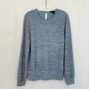 BANANA REPUBLIC FACTORY Space Dyed Band Hem Long Sleeve Top
